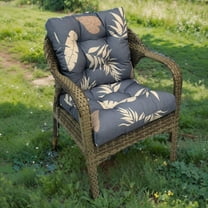 TOPCHANCES Tufted Outdoor/Indoor Seat/Back Chair Cushion, Waterproof Non-slip Anti-fading Deep Seat Chair Cushions, Outdoor Dining Chair Cushion for Patio Furniture