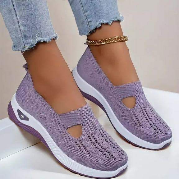 Women's Orthopedic Walking Shoes Woven Breathable Orthowalkway Womens Sneakers Lightweight Non Slip Arch Support Slip on Shoes