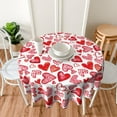 thumbnail image 3 of Valentines Day Round Tablecloth 60 Inch Red Heart Table Cloth Water Resistant Washable Polyester Valentine''s Day Table Cover for Kitchen Dining Table Party Decor, 3 of 6