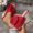 Red, variant on Viluyesy Women's Platform Sandals, Open Toe Slip On Fashion Bow Summer 2025 Thick Sole Vacation Shoes Black 6