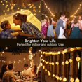 thumbnail image 5 of Guirnalda de luces solares para jardín al aire libre, luces de bola de cristal, 100 luces LED solares, guirnalda de luces impermeable con función de memoria para patio, balcón, boda, fiesta (12 m,, 5 of 5