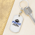 thumbnail image 6 of Proud Police Sister Stainless Steel or 18k Gold Premium Swivel Dog Tag Keychain, 6 of 10