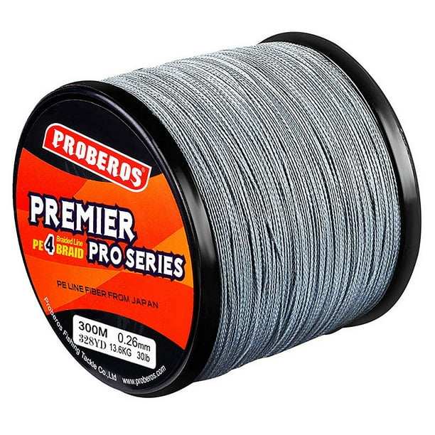 MAWCLOS 328YD Fish Wire Nylon Fishing Line Line-Superior Braided Strong Low  Memory Extra Thin Superline Zero Stretch Abrasion Resistant Gray 3.0/35LB 