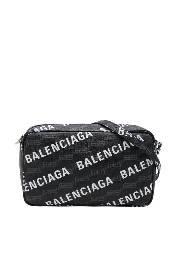 Pre-Owned Balenciaga BB Monogram Signature Medium Shoulder Bag 702723 Black Women's BALENCIAGA