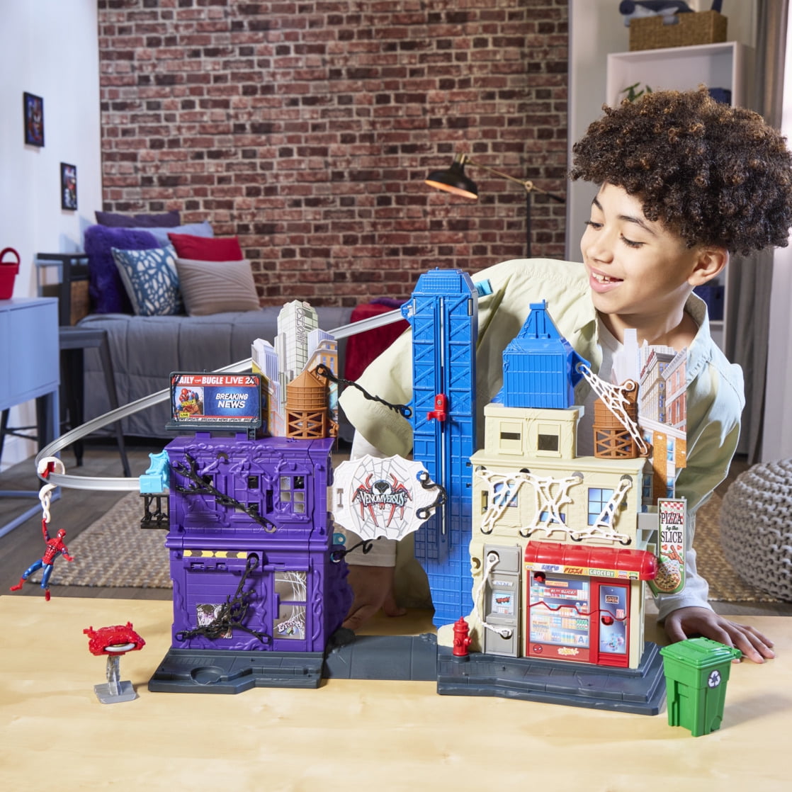 Marvel Spider-Man VenomVersus Web Slinging City Playset for Kids