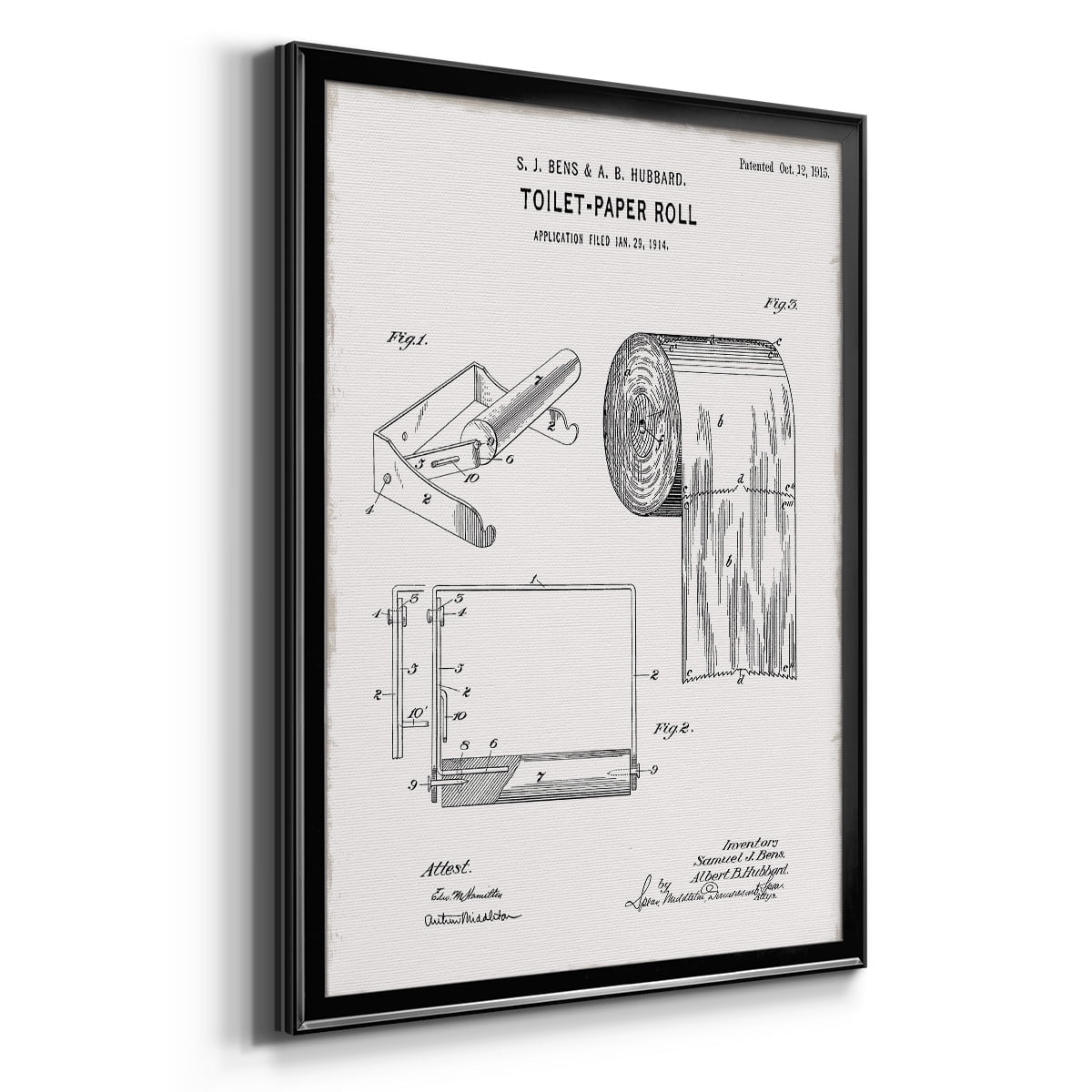 Toilet Paper Patent I Premium Classic Framed Print - Ready to Hang