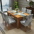 thumbnail image 4 of 6 Pcs/Set Soft Stretchable Dining Chair Covers with Printed Floral Patterns,Spandex Banquet Chair Seat Protector Slipcovers for Holiday Home Party, Hotel, Wedding Ceremony (Style 17), 4 of 6