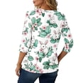 thumbnail image 2 of HAVUITYY Easter 3/4 Sleeve Sweaters for Women, Cute Printed Womens Lightweight Crew-neck Tops, Women's Spring Loose Pullover, 2 of 5