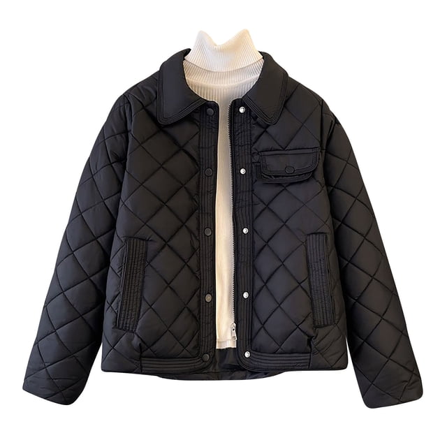 Lovzfmll Veste Décontractée pour Femme, Col à Revers Coloré à Manches Longues Sans Capuche Noir, G