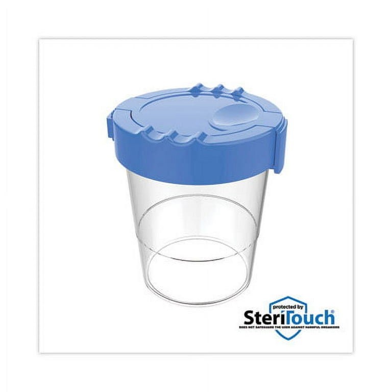 Antimicrobial No Spill Paint Cup, 3.46 w x 3.93 h, Blue Antimicrobial No Spill Paint Cup, 3.46 w x 3.93 h, Blue