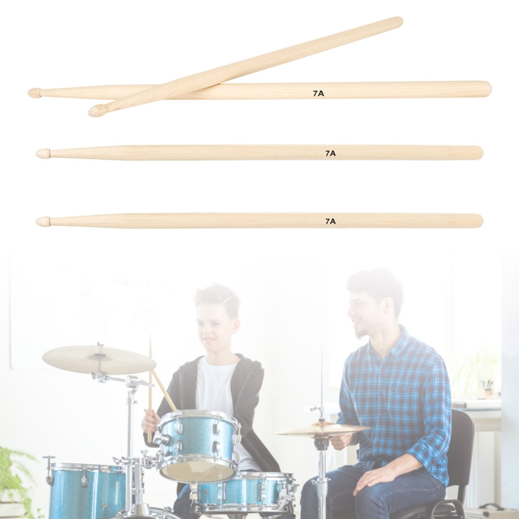 Yammee Maple Drumsticks 7A for Drum Light Durable Exercise Drum Sticks for Kids Adult Musical Instrument Percussion Accessories