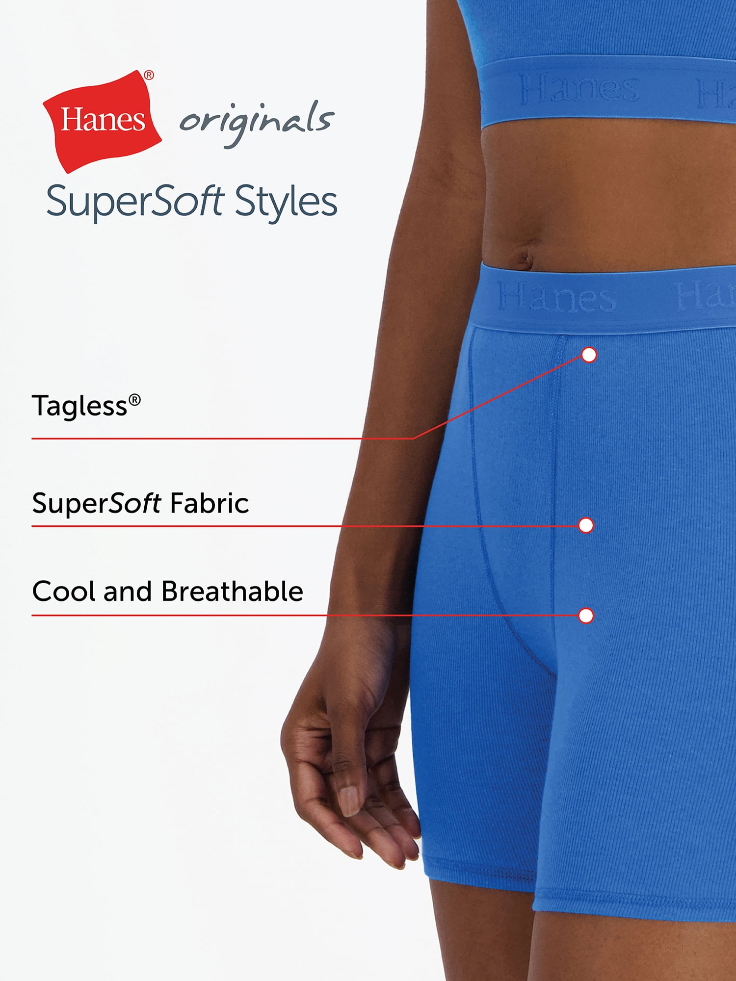 Hanes Originals Women's SuperSoft Comfywear Sleep Boxer Shorts, Sizes XS to 2X