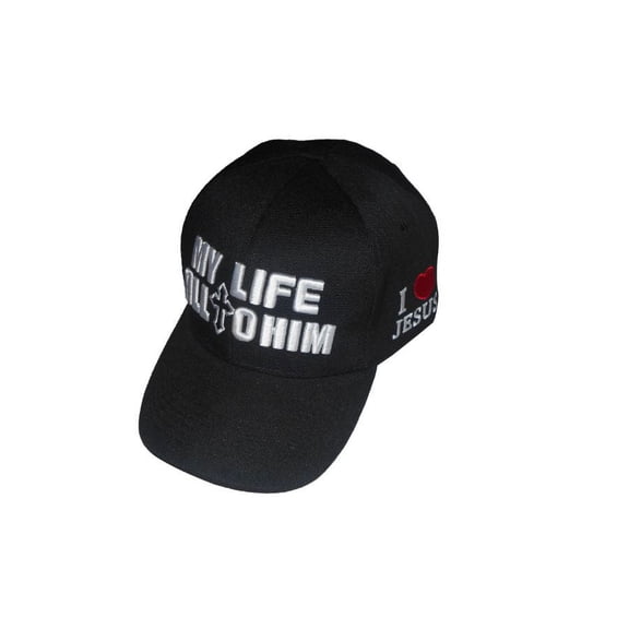 My Life All O Him ...... Christian Baseball Caps Embroidered Black Color Uni-Sex Style  -- FREE USA Shipping--(CCap360B)