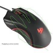 Gaming Mouse, Ergonomic USB Wired Optical Mouse Mice, 4 Buttons for lapttop PC Computer Games & Work 5D 250-4000 DPI