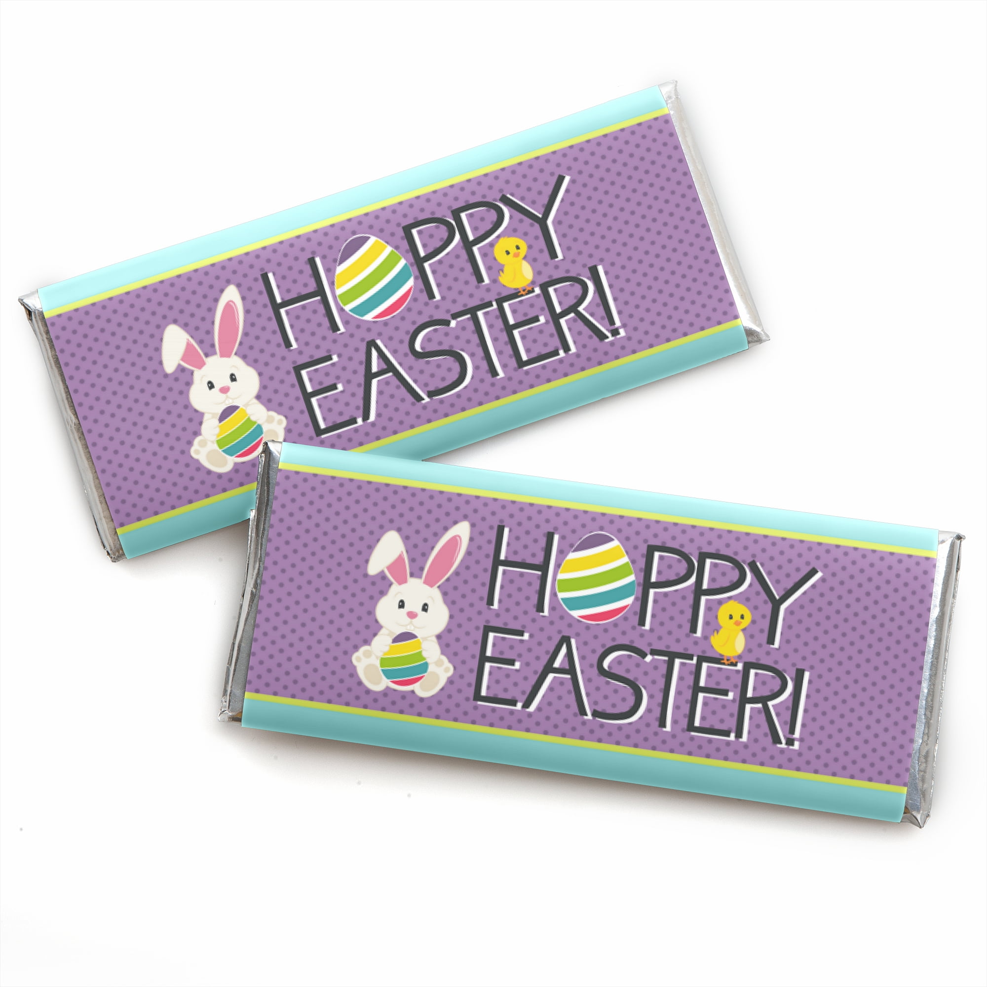 24 Mixed Easter Bunny Rabbit Large Sticky White Paper Stickers Labels NEW 