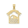 thumbnail image 4 of 14k Yellow Gold Swimmer Pendant for Men and Women, Sports Necklace with Athlete Cut-Out and Banner, Swimming Jewelry Symbolizing Strength and Dedication, 4 of 6