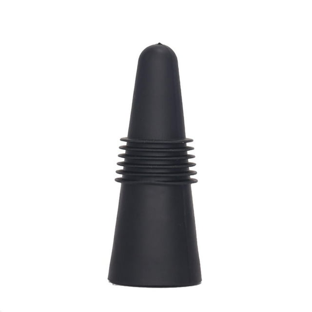 Tapón de vino reutilizable de silicona para botellas de vino, reutilizable, para bar y cocina. Negro