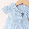 thumbnail image 6 of THDHVS Summer Dresses for Kids,Girls Casual Dresses,Toddler Baby Girl Summer Fly Sleeve Dress Small Checkered Mesh Skirt Light Blue 18-24 Months, 6 of 8