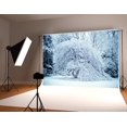 thumbnail image 1 of EREHome Polyester Fabric 7x5ft Winter Snow Scenery Photography Backdrop White Green Tree Frozen Background for Photographer Photo Studio Backdrop Prop, 1 of 2