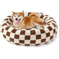 thumbnail image 3 of Donut Large Dog Bed - Round Cat Beds for Indoor Anti-Anxiety Calming Pet Beds, Washable Cute Modern Beds with Jacquard Shaggy Plush & Anti Slip Bottom, 36 Inch, 3 of 6