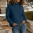 thumbnail image 2 of Oversized Sweaters for Women Fall Clothes Winter High Neck Knitted Sweater Long Sleeve Rolled Edge Pullover for Cozy Fall Turtleneck Top, 2 of 4