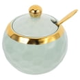 thumbnail image 1 of 1 set of Sugar Jar with Lid Spoon Sugar Container Multifunctional Ceramic Seasoning Jar, 1 of 8