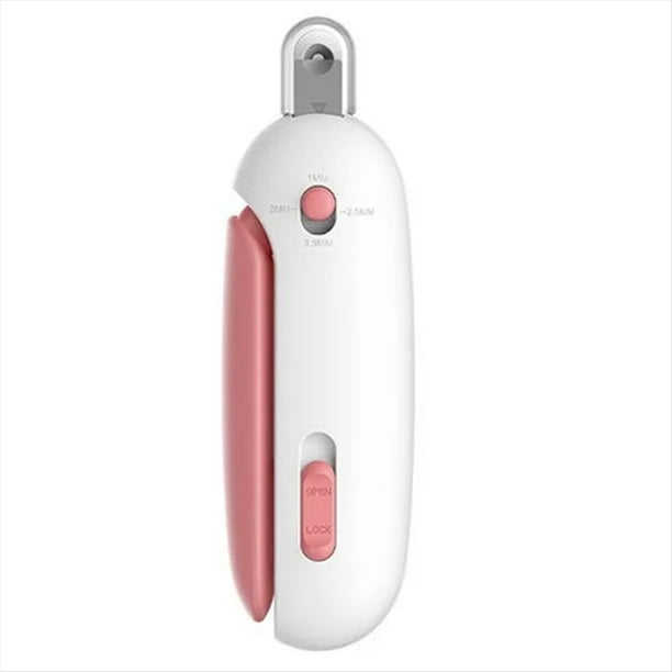 Cortaúñas para Mascotas con Orificio Ajustable, Cortaúñas para Gatos, Recortador de Garras para Cachorros y Gatitos, Herramienta de Aseo Rosa.