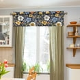 thumbnail image 3 of Yayeee Kitchen Valance Rod Pocket 54" x 18" Living Room Window Curtain, Navy Floral Pattern, 3 of 6