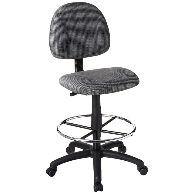 Boss Office Tabouret de Dessin à Roulettes en Tissu, Confort Profilé, Gris