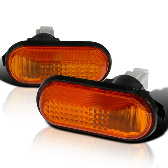 Spec-D Tuning Amber Lens Front Side Marker Lights Bulbs Compatible with Honda Civic 1992-1995 L R Pair Assembly