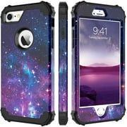 iPhone 8 Case, iPhone 7 Case, BENTOBEN Heavy Duty Shockproof 3 in 1 Slim Hybrid Hard PC Soft Silicone Bumper Space Galaxy Design Protective Phone Case Cover for iPhone 8 /iPhone 7 (4.7") 