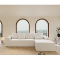 thumbnail image 2 of Aukfa 104" Modular Cloud Sectional Sofa with Right-Facing Chaise, Plush Corduroy Upholstered Deep Seat Couch, No Assembly Required for Living Room/Bedroom/Apartment, White, 2 of 8