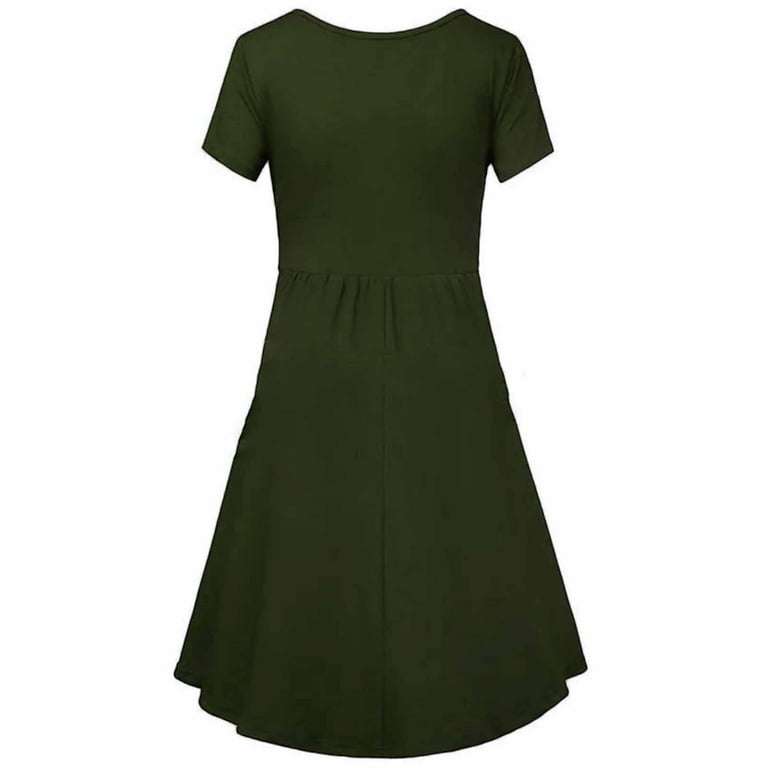 slim fit dress slacks Nursing Dress With Pockets -Bell Sleeve- Green – Nursing Queen main image 0