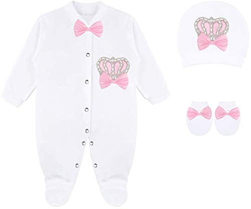 Lilax Baby Boy Newborn Crown Jewels Layette 3 Piece Gift Set 0-3 Months 