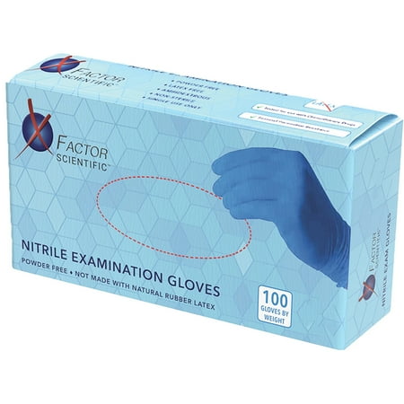 Blue Disposable Nitrile Exam Gloves, Medical Grade, Food Safe, 100/Box - Size S