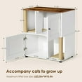 thumbnail image 2 of Double Cat Litter Box Enclouse, Litter Box Enclosure for 2 Cats, Cat Litter Cabinet Double Room with Scratch Post and Litter Mat, Fit Most of Litter Boxes White, 2 of 7