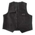 thumbnail image 3 of Chaleco de traje para hombre, ajustado, con bolsillo, 4 botones, sin mangas, con absorción de sudor, chaleco de traje formal de negocios, negro, XL, 3 of 15
