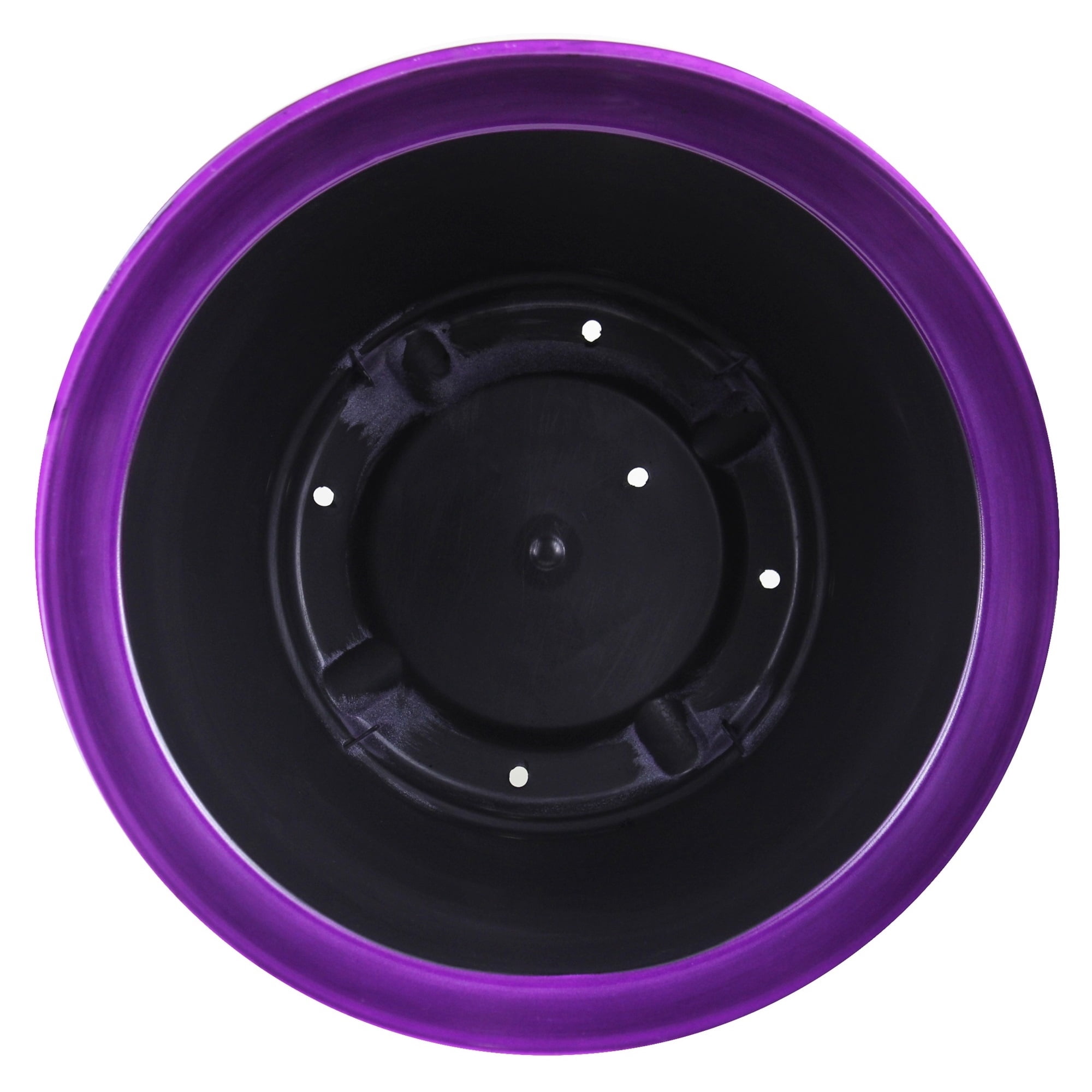 Garden Elements Indoor/Outdoor Glazed Brushed Happy Plastic Planter, Large, Dark Purple, 15"