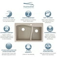 thumbnail image 3 of Transolid Aversa SilQ Granite 33-in. Drop-in Kitchen Sink with 2 BD Faucet Holes in Cafe Latte, 3 of 7