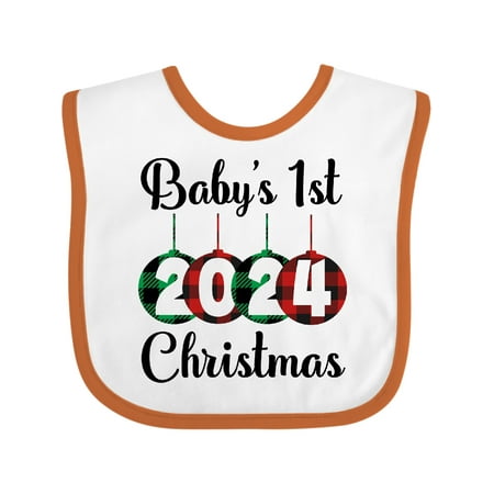 

Inktastic Babys 1st Christmas 2024 Boys or Girls Baby Bib