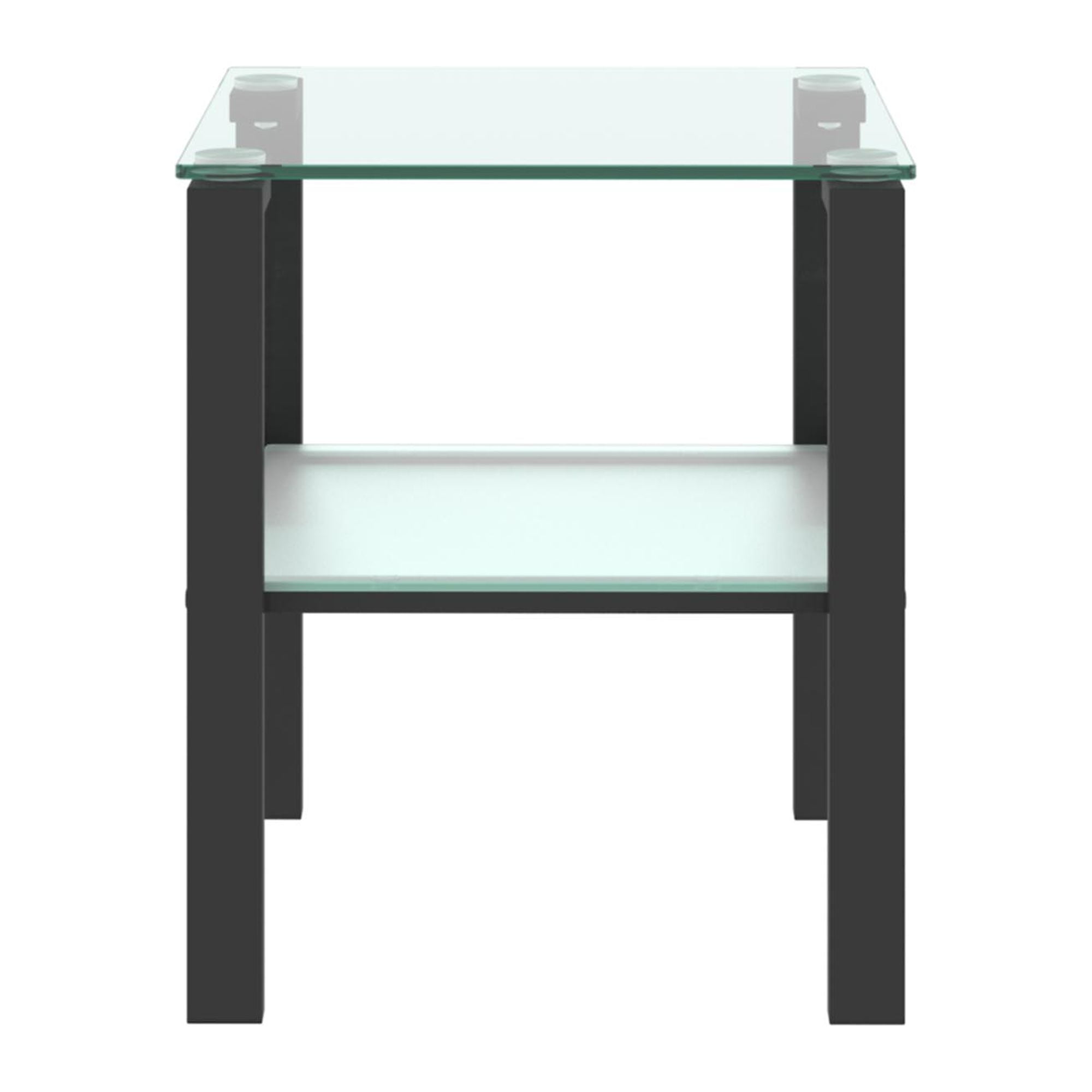 Set of 2, Glass two layer tea table, small round table, bedroom corner table, living room side table, Transparent