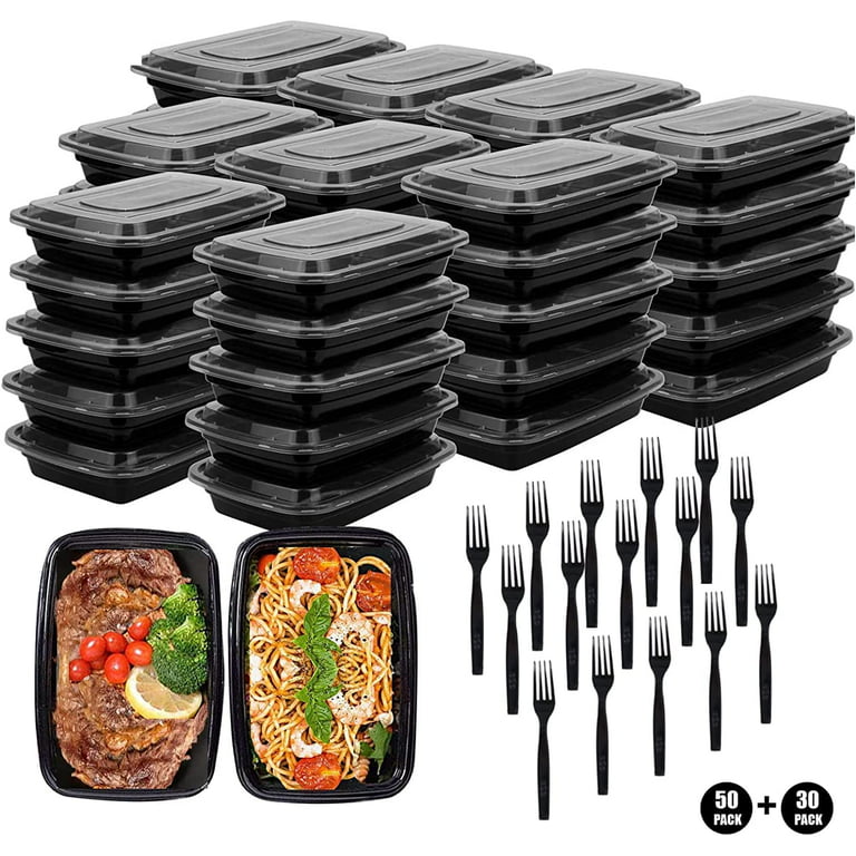 lamsexx 80 Pcs Small Meal Prep Containers,50Pcs (26 OZ/750ML) Small Food  Storage Containers with Lids and 30Pcs Forks, Lunch