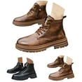 thumbnail image 6 of Winter Combat Boots for Men with Fleece Lined Warm Leather Casual Lace up Oxfords Snow Ankle Booties, 6 of 7