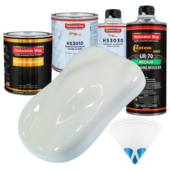 CAMEO WHITE Premium Quart URETHANE BASECOAT CLEARCOAT Car Auto Body Paint Kit