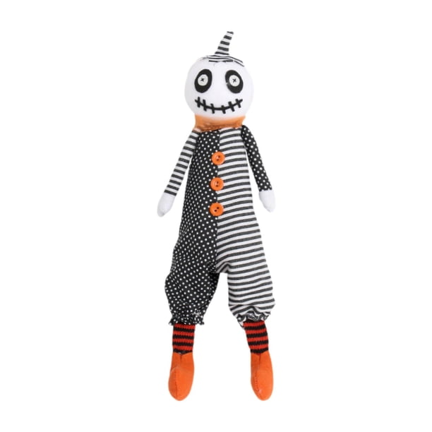 Muñeco decorativo de fantasma de calabaza de Halloween, muñeco de peluche suave para estantería de escritorio Gris