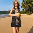 thumbnail image 3 of Disketp Metal Style Horned Skull para Vestido sin Mangas para Mujeres, Vestidos de Verano para Mujeres, Casual y Holgado para la Playa, 3 of 7