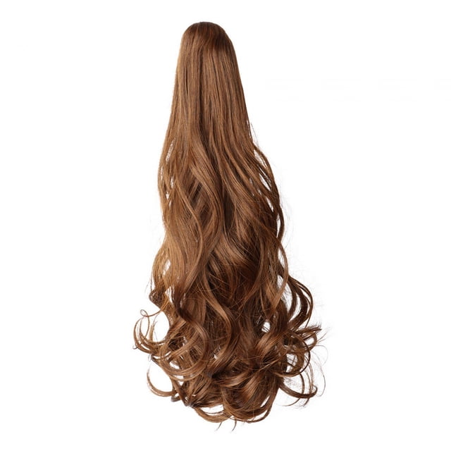 Peluca de cola de caballo rizada con garra para mujer, postizo de cola de caballo humana de 50cm, extensiones de peluca ligeras DIY para bodas y Club
