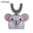thumbnail image 2 of Kids Ultrasonic Toothbrush U-Shaped Head Cartoon Design Mini Smart 360 Degrees Silicon Electric Toothbrush for Child, 2 of 10