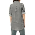 thumbnail image 3 of CamiDe Mujer Con Cuello De SolaY Mangas Largas Enrolladas Con Botones Negro XXL, 3 of 5