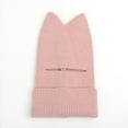 thumbnail image 5 of SuTry Kids Hat Solid Color Cute Cat Ear Knit Warm Face Cover Childrens Winter Fleece-Lined Hood Breathable Cold Weather Hat(Pink,4-12 Years), 5 of 5